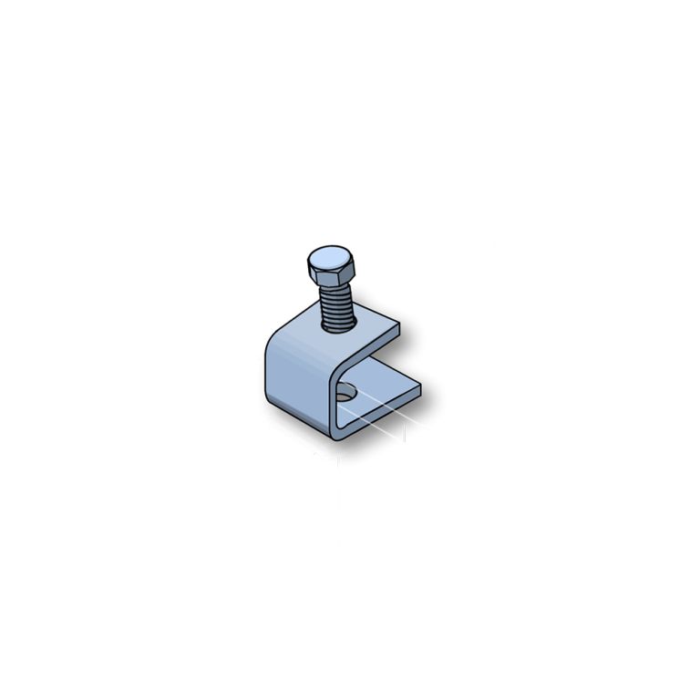 M10 BEAM CLAMPS With Square U Bolt & Nuts Galvanised