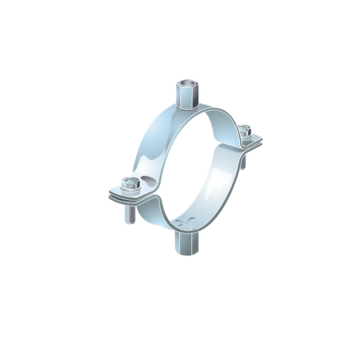 200mm Unlined BZP Pipe Clips