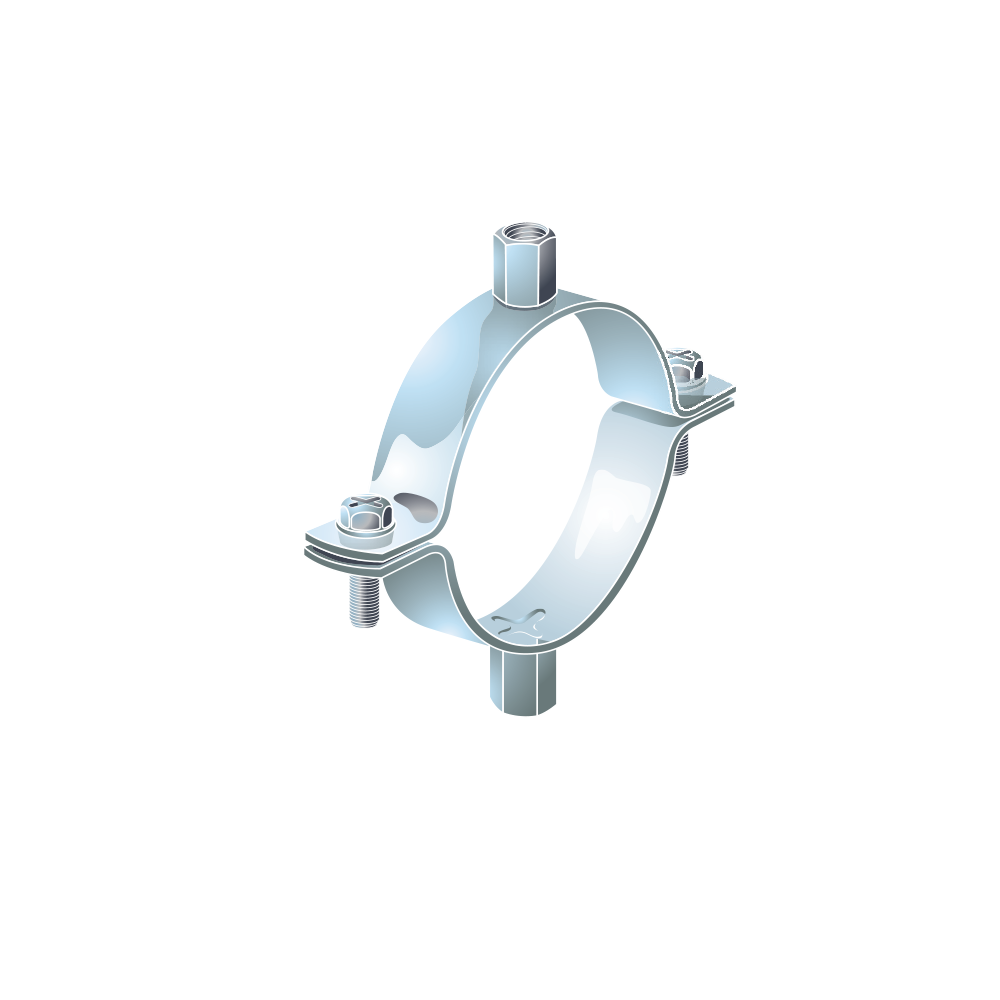 Double Bossed Unlined BZP Pipe Clips M8/10
