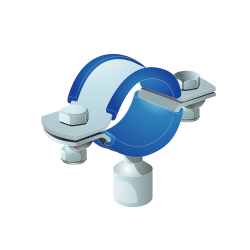 BLUE RUBBER LINED CLIP WITH M10 BOSS